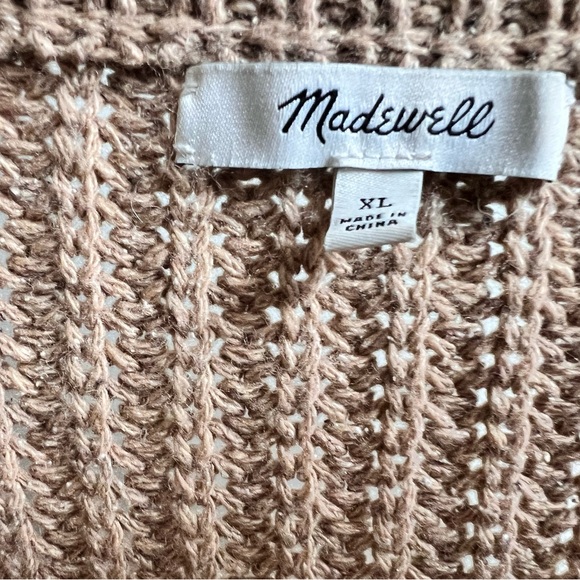 Madewell Tan chunky knit V-Neck Sweater size XL - Picture 2 of 8